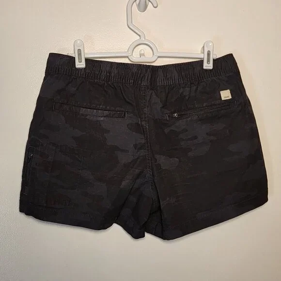 Vuori Women's Small Rise and Shine Charcoal Camo Gray Shorts with Pull String - Picture 2 of 8